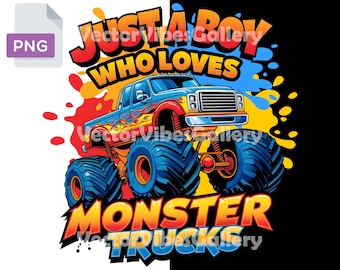 Monster Truck PNG Clipart, Kids Truck Design (Digital Download)