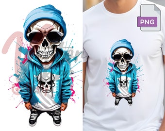 Skull Boy PNG, Streetwear Graffiti Clipart, Urban Design (Instant Download)
