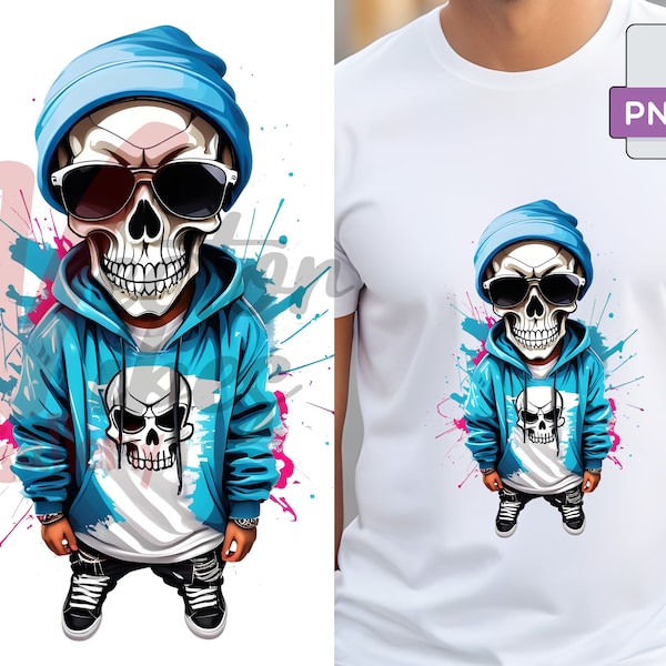 Skull Boy  Png, Streetwear sublimation design, Graffiti Clipart, Urban digital Abstract, Skulls DJ, dtf designs, Instant Download