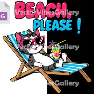 Beach Please PNG Design | Funny Summer Sublimation Clipart for T-Shirts | Cute Beach Party Art | Digital Download for White T-Shirts