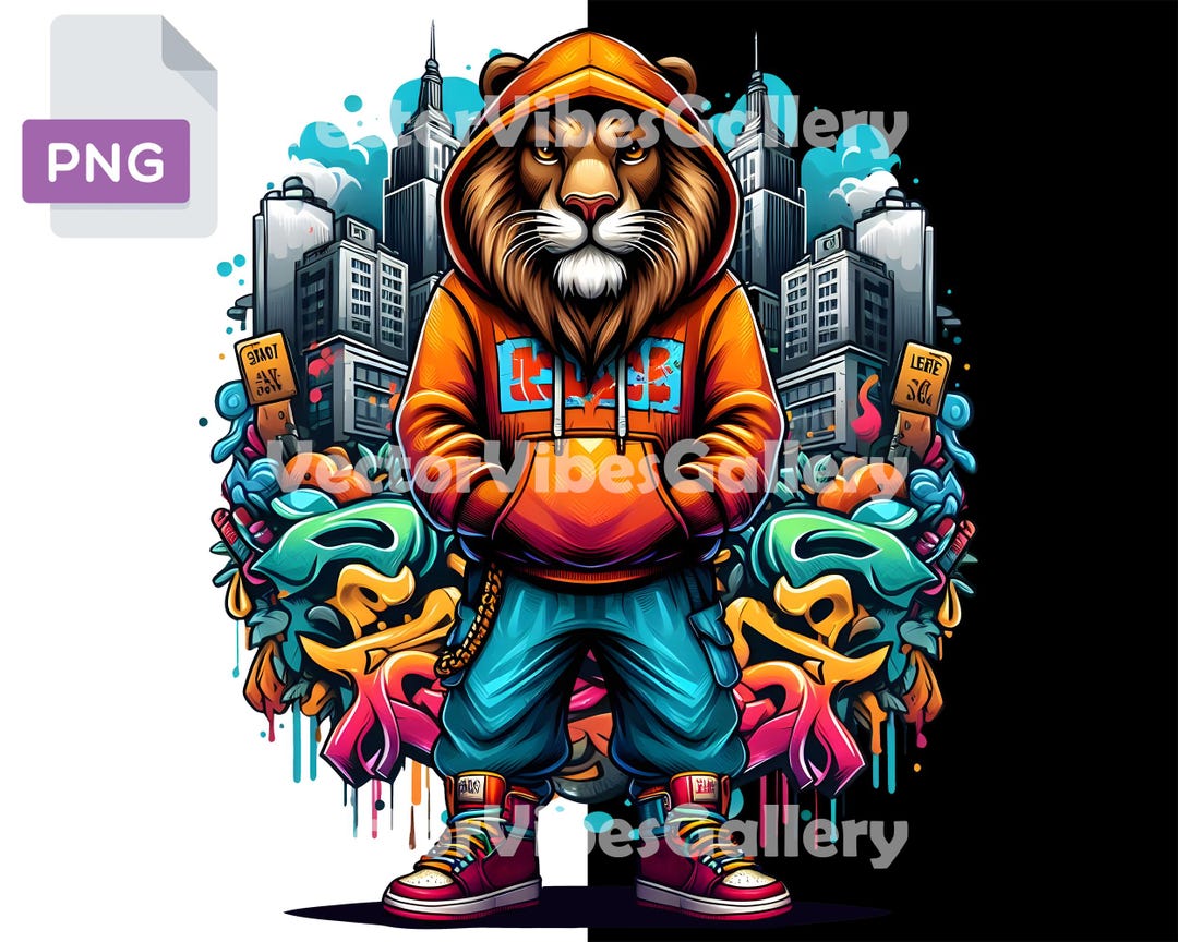 Urban Lion Streetwear PNG, Hip Hop Graffiti Art (digital Clipart) - Etsy