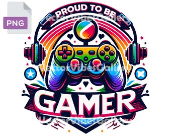 Proud Gamer PNG, Urban Sublimation Design, Vector DTF