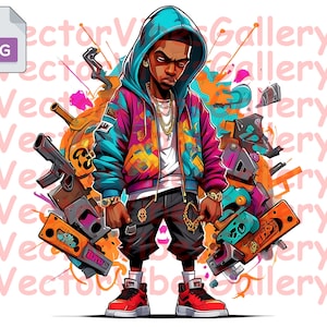 Urban Streetwear Junge Png, Bad Boy Graffiti Clipart, Rap Sublimationsdesign, Hip Hop Digital für Hoodie, T-Shirt, Sofort Download