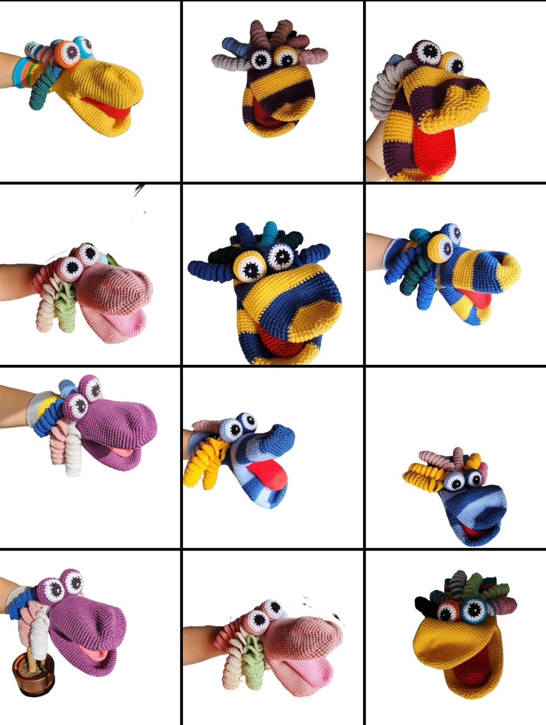 6 PCS PUPPETS Amigurumi Crochet All Puppets Doll Knitted Etsy