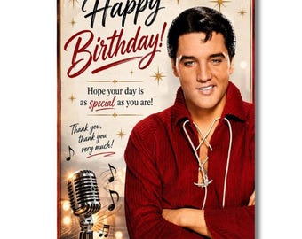 Carte de joyeux anniversaire - Elvis Presley (années 1960)