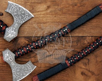 Handmade Norse Viking Axe, Long Bearded Battle axe, Cosplay Prop Replica Gift