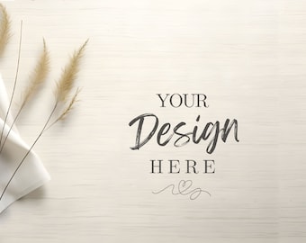 Bohemian Flat Lay Mockup: Stock Photo, Add Your Product, Minimal Flat Lay Background, Blank Template, JPG File