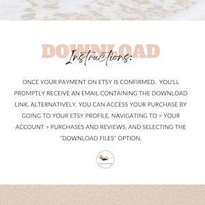 May include: A white card with the text "Download Instructions" in pink letters. The text below explains how to download digital files after purchasing on Etsy.