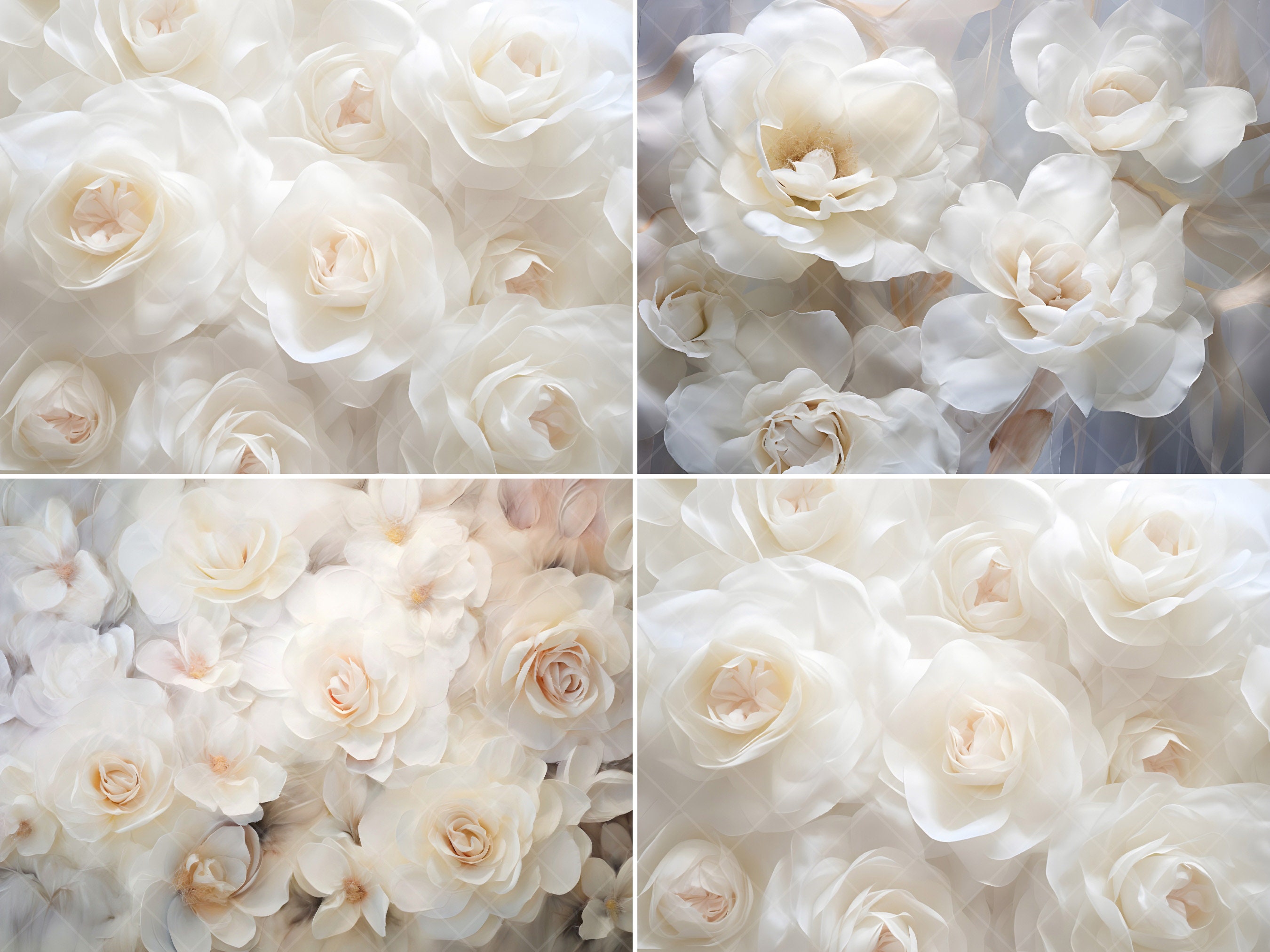White Roses Overlay 16 Fine Art White Floral Backdrops, Maternity and Wedding Overlays ...