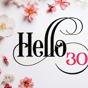 Ciao 30 Svg, 30° compleanno Svg, camicia per il 30° compleanno Svg, festa del 30° compleanno Svg, 30 anni Svg, regalo per il 30° compleanno, SVG/DXF/Eps/Png/JPEG