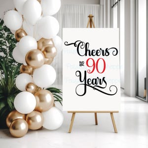 Cheers to 90 Years Svg, 90th Birthday Svg, 90th Birthday Shirt Svg, 90th Birthday Party Svg, 90 Years Old Svg, Fabulous SVG/DXF/Eps/Png/JPEG
