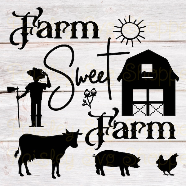 Farm Sweet Farm Svg, Farmer Svg, Home Sweet Home Svg, Country Girl Svg, Farmhouse Sign Svg, Country Living Svg, Farm SVG/DXF/Eps/Png/JPEG