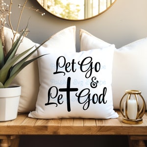 Loslaten & God laten Svg, motiverende Svg, religieuze Svg, inspirerende Svg, Cross Svg, geloof Svg, hoop Svg, digitaal bestand, SVG/DXF/Eps/Png/JPEG