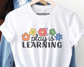 Shirt spelen is leren, shirt voor speeltherapeut, shirt voor spelen gebaseerd leren, shirt voor leraar kleuterschool, T-shirt logopedist, logopedie