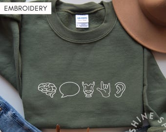 Sudadera bordada de logopedia, cuello redondo con bordado de logopeda, regalo para logopedas escolares, regalos de logopeda, sudadera para recién graduados