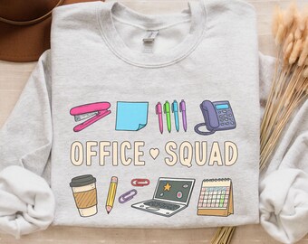 Office Squad Crewneck Sweatshirt, Cute School Office Staff Shirt, Secretary Gift, School Admin Apparel, Front Desk Crew Back to School Gifts