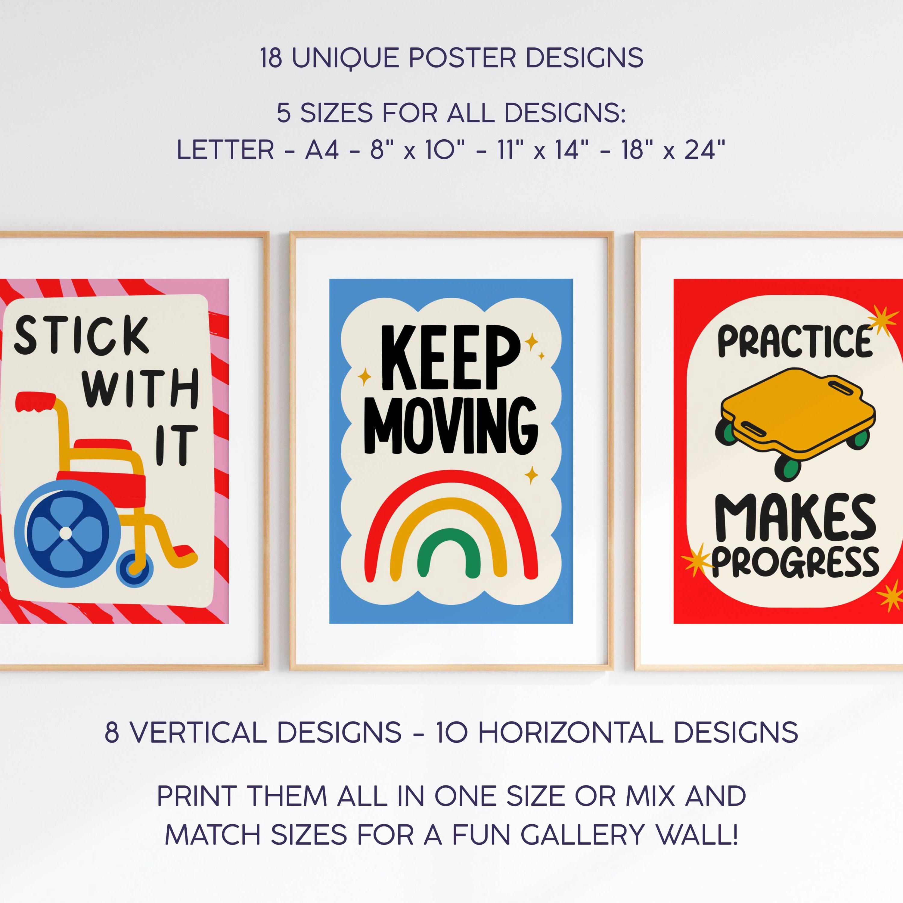 Physical Therapy Wall Art Set | PT Motivational Posters | Physical ...