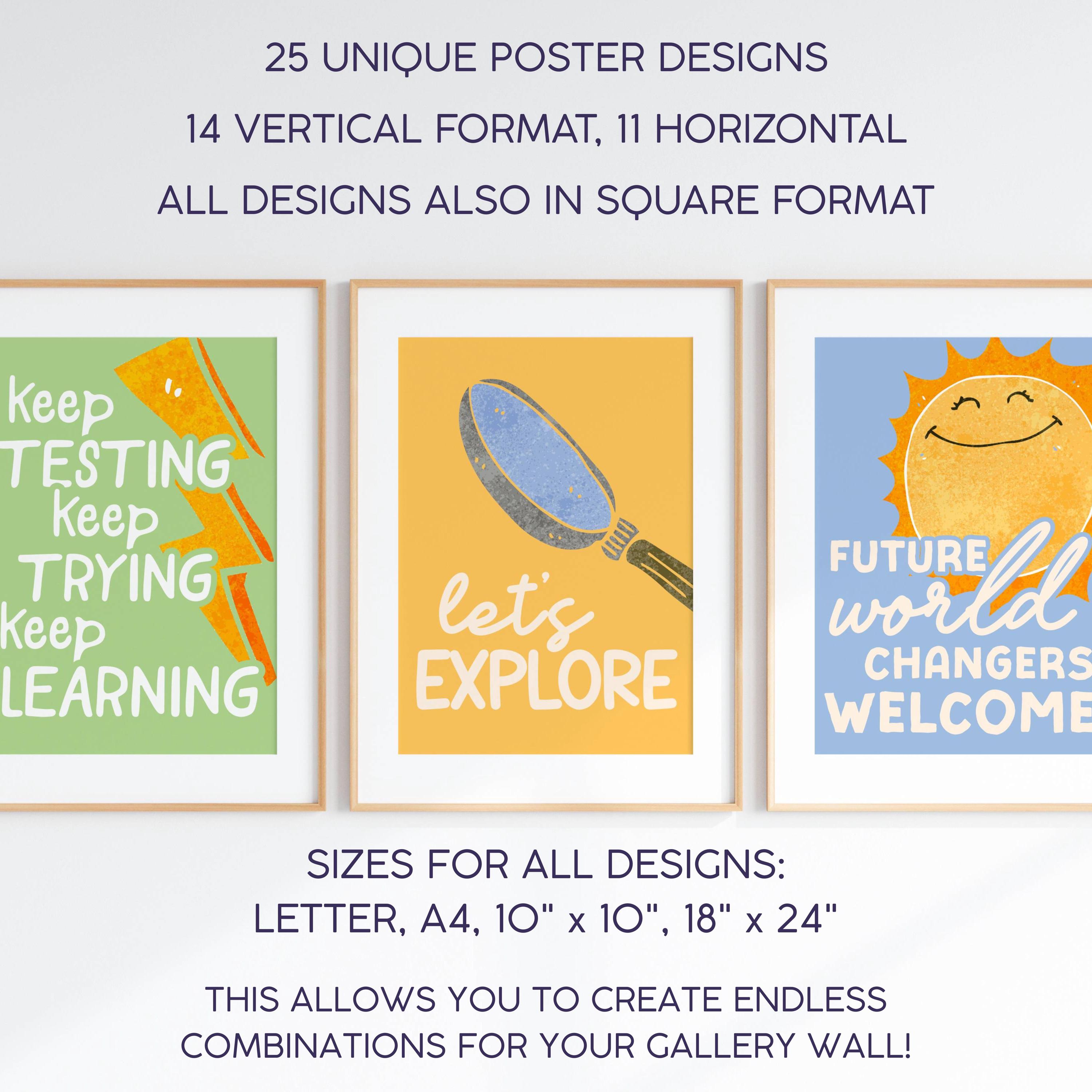 Science Classroom Posters, Set of 25 Inspirational Printable Posters ...