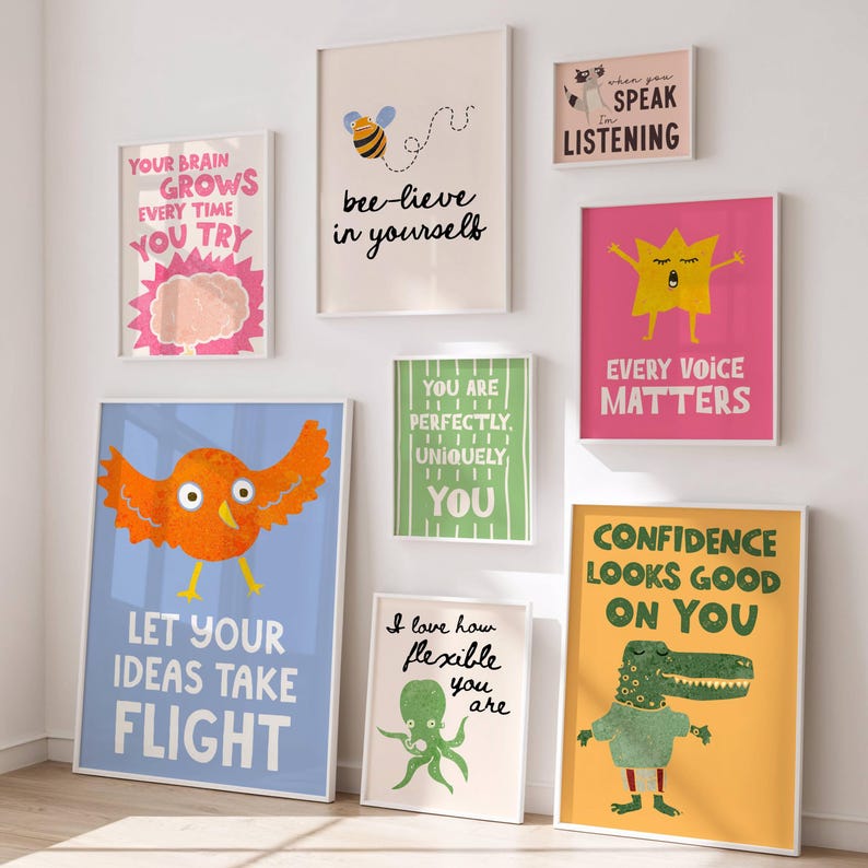 Printable Speech Therapy Poster Set, 30 Unique Designs, Colorful Fun Wall Art for SLPs, SLP Clinic Room Decor, Communication Posters image 6