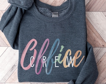 Office Crew Sweatshirt School Front Office Lady Crewneck School Secretary Appreciation Gift Cute Admin Assistant Apparel Back to School Tops