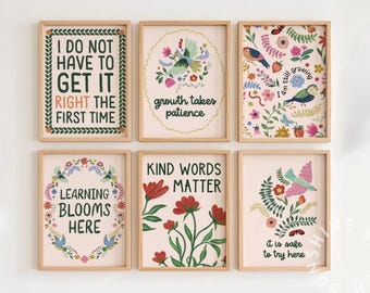 Growth Mindset Classroom Posters | Social Emotional Learning Decor | Printable Poster Set
