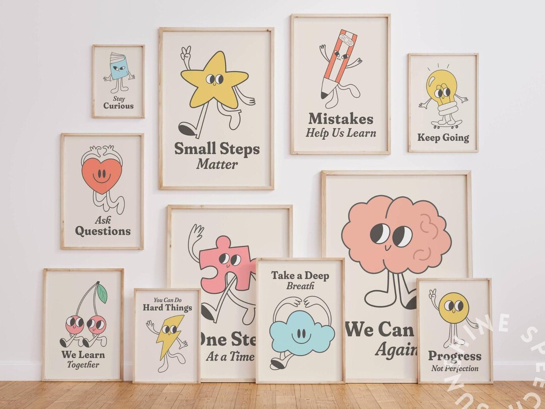 Retro Classroom Poster Set | Growth Mindset Classroom Decor ...