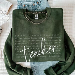 Teacher Adjectives Sweatshirt, Teach Sweatshirt, Gifts for Teachers, Teacher Appreciation Gift, Back to School Crewneck, Special Ed Teacher