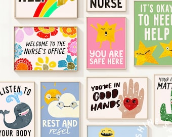Pósteres para la enfermería escolar / Decoración de la sala de salud escolar / Descarga digital