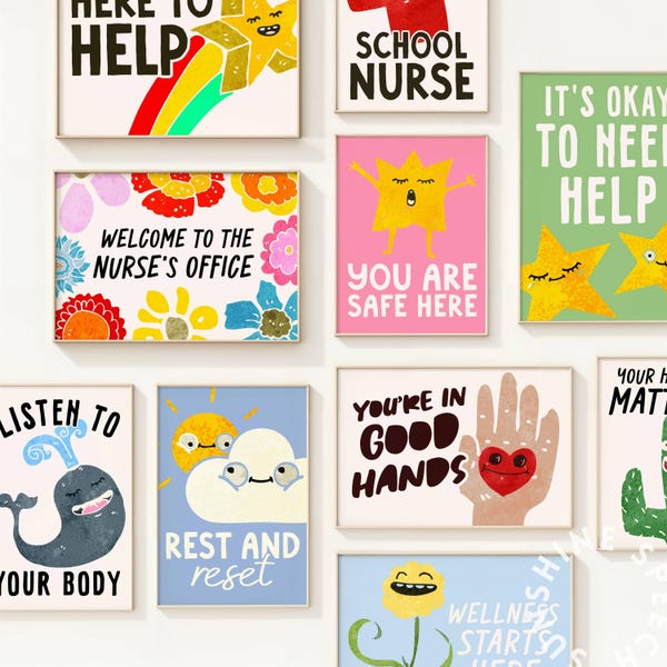School Nurse Office Posters | School Health Room Decor | Digital Download