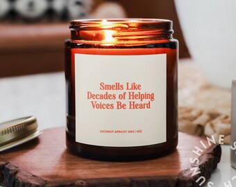 SLP Retirement Candle | Smells Like Decades of Helping Voices Be Heard | Retired Speech Therapist Gift