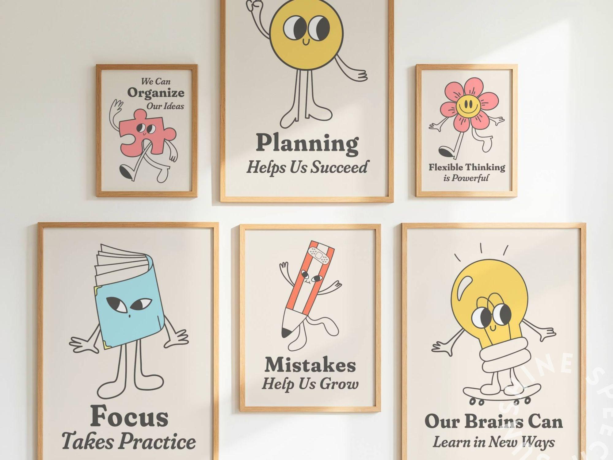 Executive Function Posters for Classroom Decor | Retro Growth Mindset ...