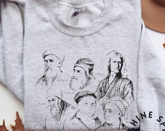 Berühmte Mathematiker Sweatshirt, Mathe Lehrer Rundhalsausschnitt, Geschenke für Mathe-Liebhaber, Zurück zu Schule STEM Lehrer, Mathematiker Erzieher Geschenke