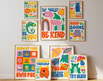 Classroom Affirmation Poster Set | Teacher Wall Art | Growth Mindset & Social Emotional Learning Decor | Printable Classroom Posters