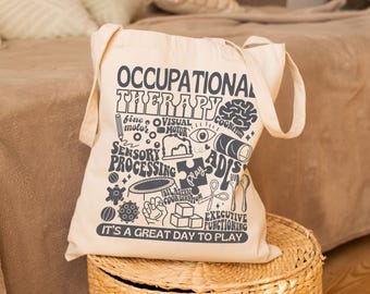 Borsa tote per terapia occupazionale / Ottima giornata per giocare / Regalo per terapisti, studenti, forniture per terapia, borsa ecologica, ambito di pratica OT