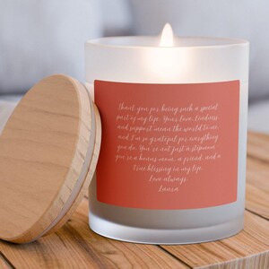 Vela personalizada para el Día de la Madre para Nana, regalo de agradecimiento para mamá, vela relajante, regalo de autocuidado para mamá, nota de recuerdo, recuerdo de madrastra