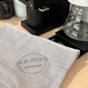 Personalized Coffee Bar Towel Custom Café Corner Cloth Embroidered Kitchen Towel Coffee Connoisseur Gift For Espresso Lover Homewarming Gift