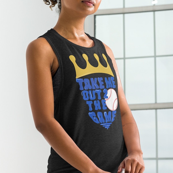 Kansas City Baseball Tank Top KC Royals Ladies’ Muscle Tank Take Me Out To The Ball Game MLB Sleeveless Shirt Season Opener Tops