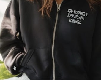 Minimalistische geestelijke gezondheid hoodie Sweatshirt positiviteit shirt tegenspoed overwinnen zip-up uniseks gezellige aanmoediging cadeau zelfzorg gezellige jas