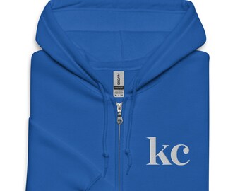 Kansas City Kansas Womens Heavy Blend Zip Hoodie, Mens KC Minimalist Zipper Sweatshirt, Cozy Unisex Hometown Hoodie