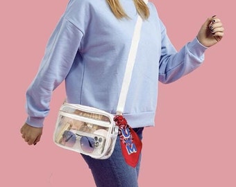 Game Day Bag Custom Clear Bag Stadium Clear Cross Body College Tailgate Football Bags Transferable Party Bag Tag Personalized Initial Gift