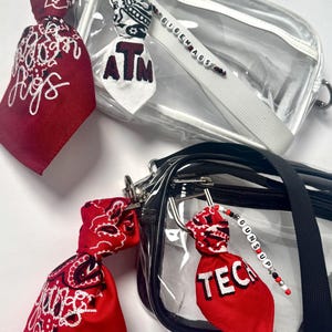 Game Day Bag Tag Customize Your Clear Stadium Purse Clear Cross Body College Tailgate Football Bags  Party Bag Tag Personalized Initial Gift