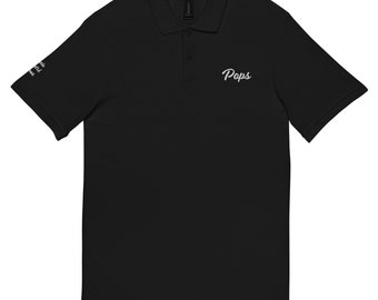 Grandpa Embroidered Polo Personalized PopPop Gift Idea For Father's Day Custom Pique Polo Shirt For Him Proud Dad Name Embroidery