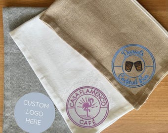 Custom Coffee Station Towel Personalized Logo Espresso Bar Accessories Café Drop Cloth Latte Towel Business Embroidered Kitchen Towel Gift