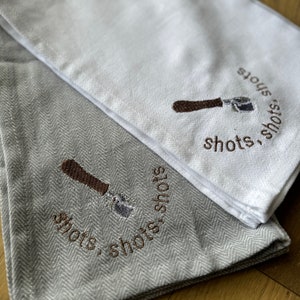 Coffee Station Towel Personalized Espresso Bar Accessories Portafilter Drop Cloth Laté Towel Funny Shots Embroidered Kitchen Towel Gift Idea