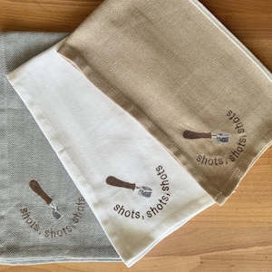 Fall Coffee Station Towel Personalized Espresso Bar Accessories Portafilter Drop Cloth Laté Towel Funny Shots Embroidered Kitchen Towel Gift