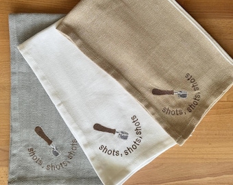 Toalla de otoño para estación de café, accesorios personalizados para barra de espresso, paño para portafiltro, toalla para café expreso, toalla de cocina bordada con diseños divertidos, regalo