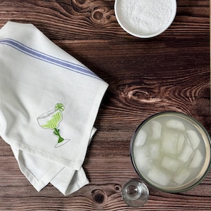 Custom Summer Kitchen Towel Stock The Bar Party Gift Idea Personalized Bar Cart Accessories Cute Cinco De Mayo Margarita Party Embroidered