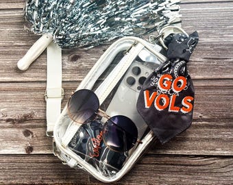 Game Day Bag Tag Customize Your Clear Stadium Purse Clear Cross Body College Tailgate Football Bags  Party Bag Tag Personalized Initial Gift