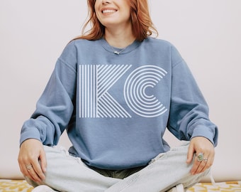 Felpa comoda di Kansas City, girocollo KC Home Town Pride, maglietta Kansas, domeniche a KC, maglione leggero unisex