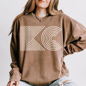 Comfy Fall Sweatshirt KC Home Town Pride Pullover Kansas City Shirt Brown Autumn Jumper Unisex Lightweight Crewneck Sweater image 1